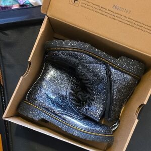 Dr. Martens Black Glitter Combat Boots